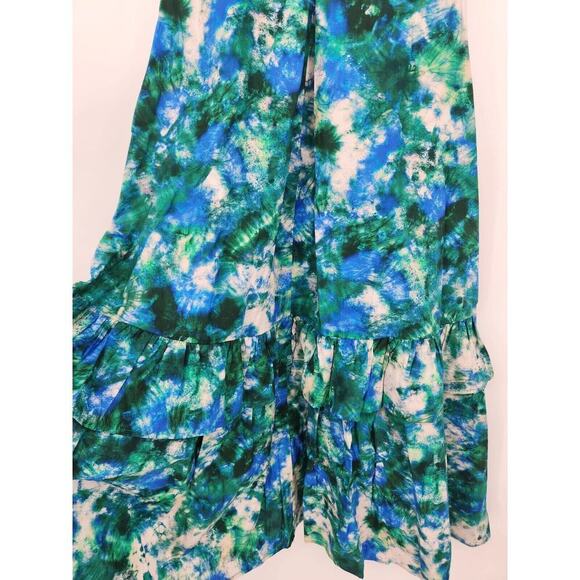 NWT Anthropologie Corey Lynn Calter V-Neck Ruffle Midi Dress Sz XS Blue #9M409 - Picture 4 of 8